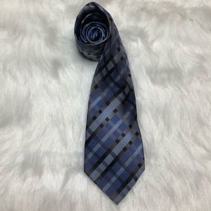 John Ashford blue multi color block tie